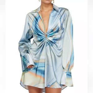 SIMKHAI // Roma Marble Gathered Minidress